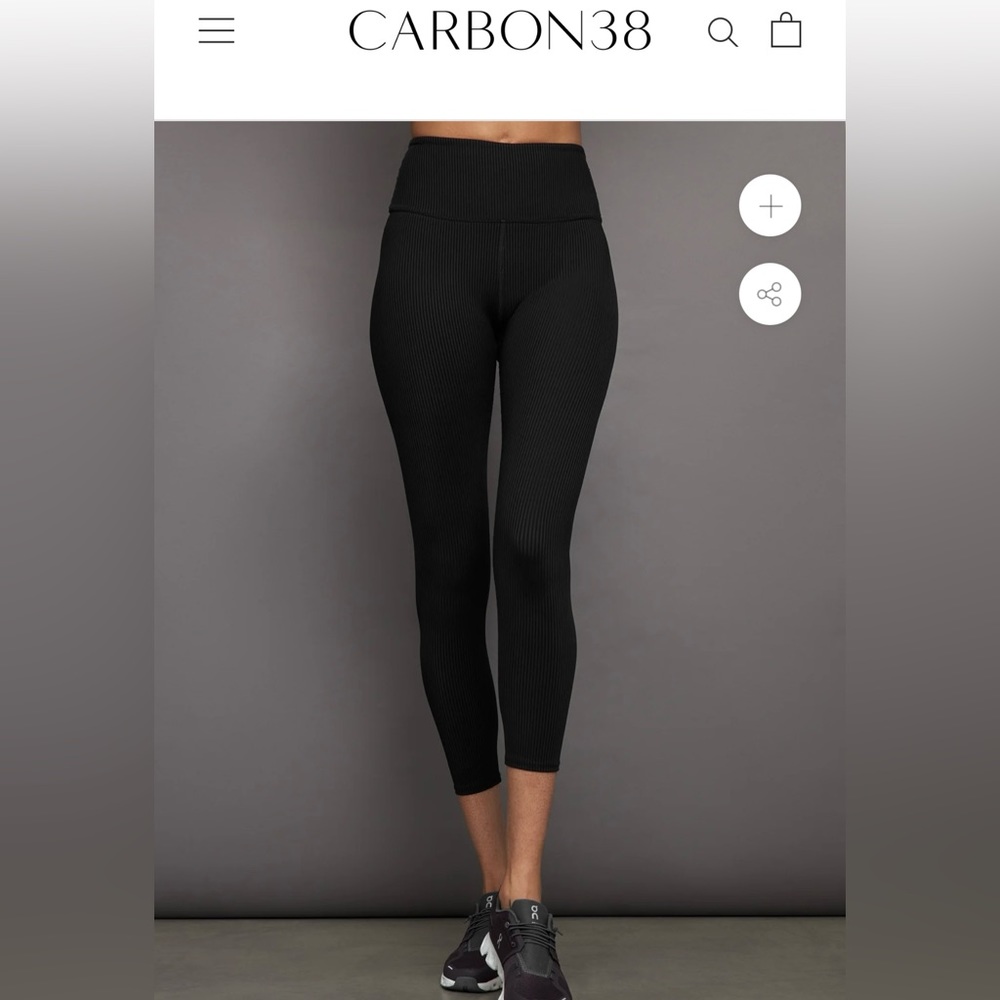 Carbon 38 black ribbed 7/8 Leggings